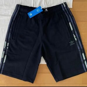 新品 アディダスオリジナルス O(XL・LL) カモ柄 ショーツ スウェットパンツ ブラック黒 ハーフパンツ ショートパンツ