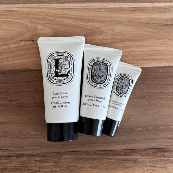 【新品未使用】Diptyque カタール航空 ビジネスクラス アメニティ フェイスクリーム ボディーローション リップバーム 3本