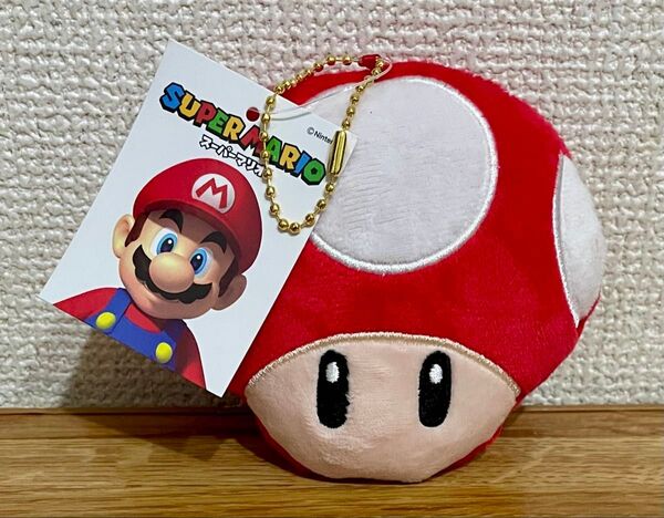 スーパーマリオ ダイカット コインケース ポーチ ボールチェーン スーパーキノコ キノコ 赤きのこ