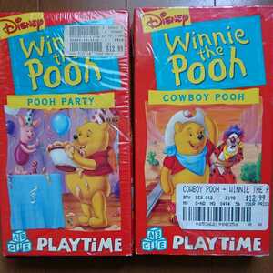 [ rare goods ] American buy goods Pooh ... Pooh VHS video 2 pcs set party kau Boy English version kids English education 