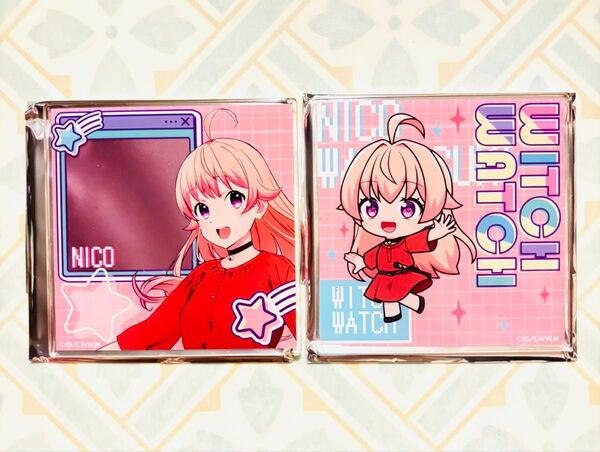 ウィッチウォッチ コラボカフェ 若月ニコ 等身 SDアクリルコースター バンダイ プチ namco ナムコ アニメイト