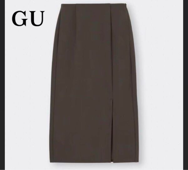【美品】GU カットソー ナロー ミディスカート ブラウン S