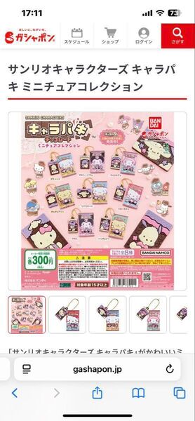 サンリオキャラクターズ キャラパキミニチュアコレクション ガチャガチャ 4点