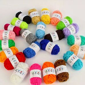 毛糸 まとめ売り 24個 アクリル毛糸 編み物 手芸 クラフト 10g玉巻き 240g