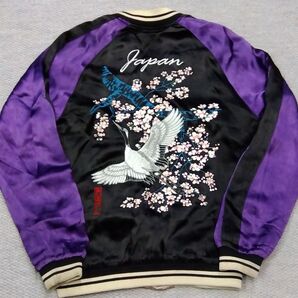 IOLANIイオラニ リバーシブルスカジャン 桜 鶴柄 レーヨン製 サイズL