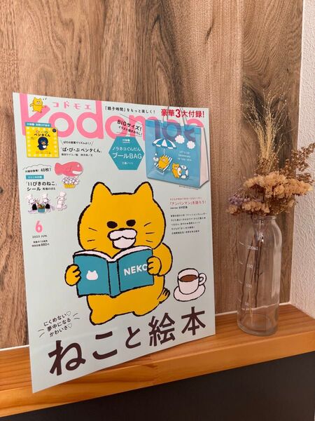 新品コドモエ kodomoe2025年6月号2025 JUNねこと絵本 ノラネコぐんだん 雑誌のみ