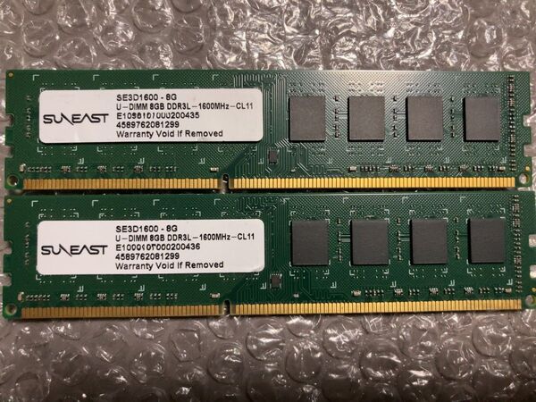 DDR3L-1600(PC3L-12800) デスクトップPC用メモリー 8GB×2枚 16GB【SUNEAST】③