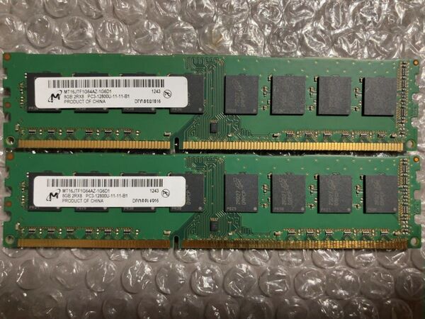 DDR3-1600(PC3-12800) デスクトップPC用メモリー 8GB×2枚 16GB【Micron】