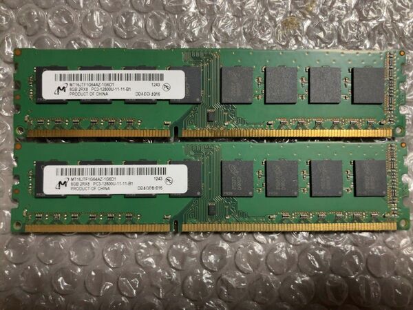 DDR3-1600(PC3-12800) デスクトップPC用メモリー 8GB×2枚 16GB【Micron】②