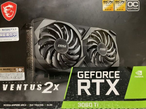 【動作確認済 美品】MSI MSI GeForce RTX 3060 Ti VENTUS 2X 8GD6X OC GDDR6X