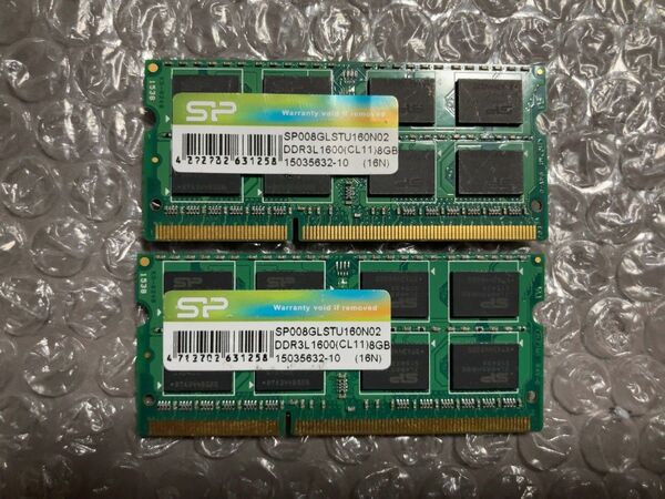 DDR3 PC3L-12800 8GBx2枚 16GB DDR3L-1600 ノートパソコンメモリ シリコンパワー