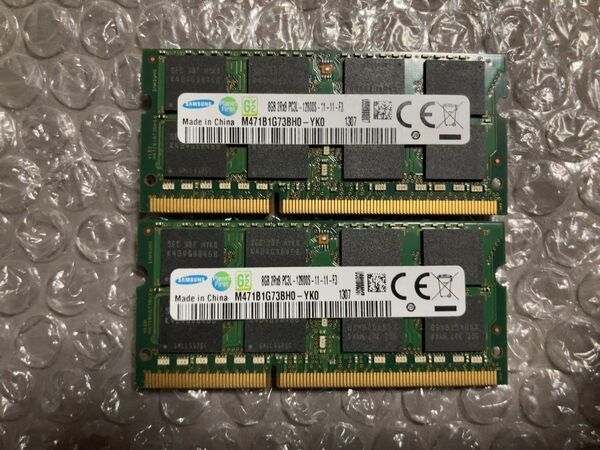 DDR3 PC3L-12800 8GBx2枚 16GB DDR3L-1600 ノートパソコンメモリ SAMSUNG ③