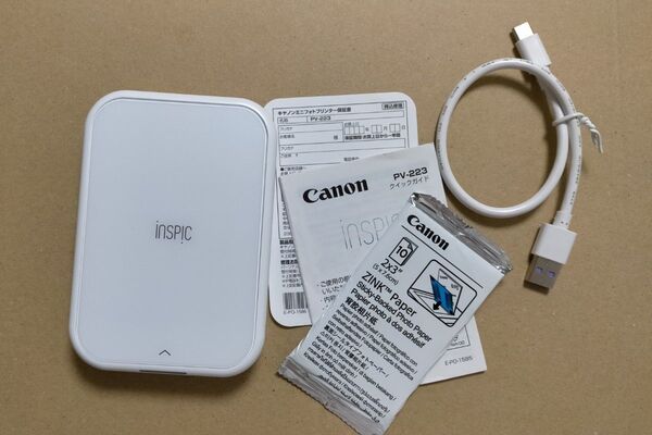 Canon PV-223-WH ミニフォトプリンター キャノン 写真用プリンター スマホプリンター iNSPiC