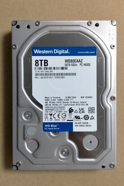 2点セット Western Digital ハードディスク WD80EAAZ HDD 8TB 計16TB