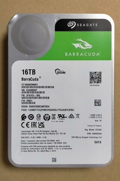 タイムセール Seagate 内蔵ハードディスク 7200rpm SATA HDD 16TB 動作確認済み 外観訳あり