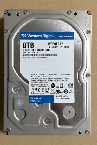 Western Digital ハードディスク WD80EAAZ HDD 8TB