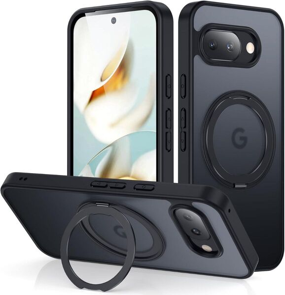Google Pixel 9a 用 ケース Magsafe対応 ワイヤレス充電 360°回転スタンド