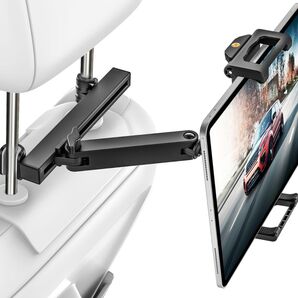 後部座席 車 スマホ タブレットホルダー 収納可能アーム&ホルダー 回転可能