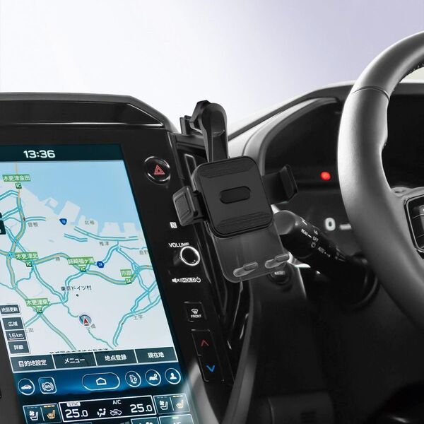 新型フォレスター 2025専用スマホホルダー 360度回転・ワンタッチクリップ