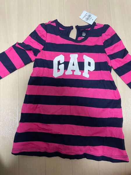 GAP ベビー ボーダー柄ワンピース ピンク×ネイビー 90cm未使用品