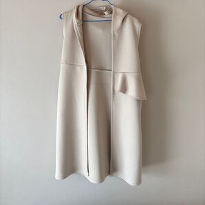 ジレ フード付きジレ フリル ライトベージュ