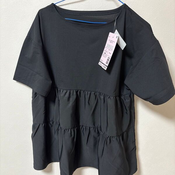 ティアードチュニック Tシャツブラック Lサイズ 未使用