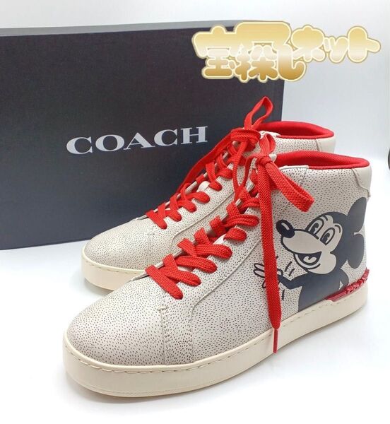 COACH ディズニー ハイカットスニーカー コーチ ミッキーマウス コラボ メンズ シューズ