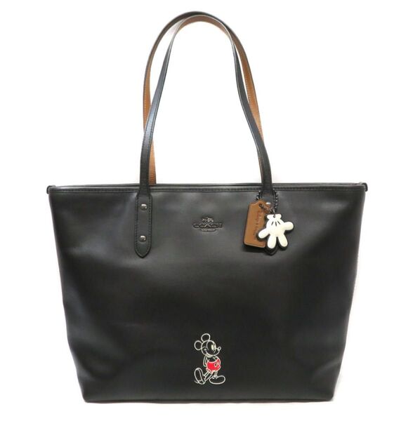 COACH ディズニー トートバッグ コーチ ミッキーマウス コラボ レザー ハンドバッグ 肩掛け