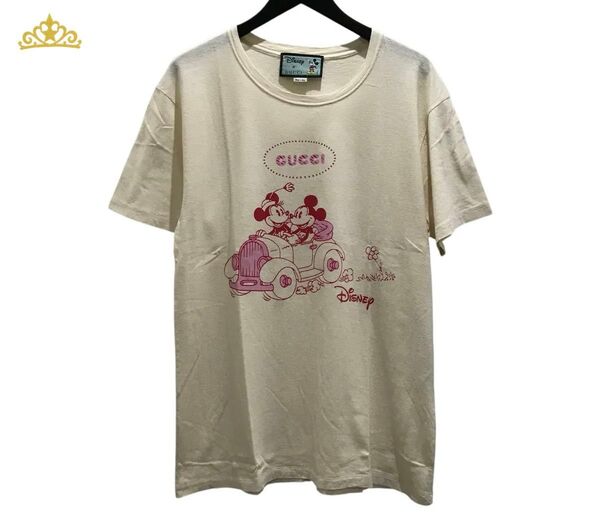 Disney × GUCCI ミッキーマウス ミニーマウス プリント Tシャツ グッチ メンズ プリント 半袖