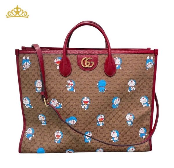GUCCI グッチ GGスプリーム 2WAYトートバッグ アニメ ドラえもん コラボ レディース