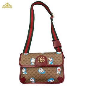 GUCCI × アニメ ドラえもん ミニGGスプリーム ショルダーバッグ レザー 斜め掛け