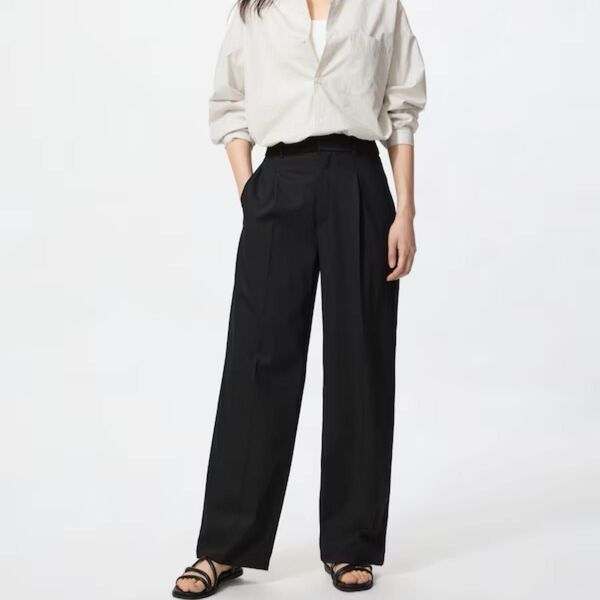 ユニクロ UNIQLO タックワイドパンツ 丈長め ワイドパンツ スラックス
