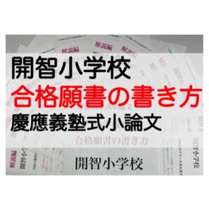 開智小学校 開智望小学校 過去問 願書 面接 慶應義塾幼稚舎 慶應義塾横浜初等部