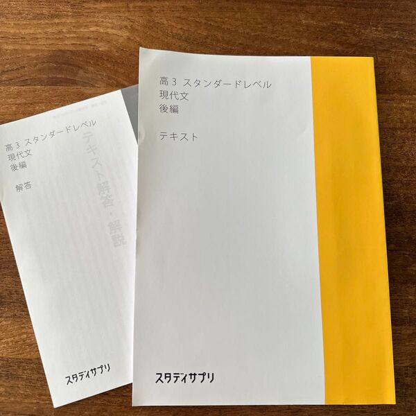 スタサプ 高3 スタンダードレベル 現代文テキスト 後編 スタディサプリ テキスト 後編 状態良い
