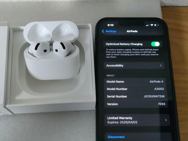 【Apple 保証あり】AirPods 4 MXP63J/A 純正品 動作確認済み