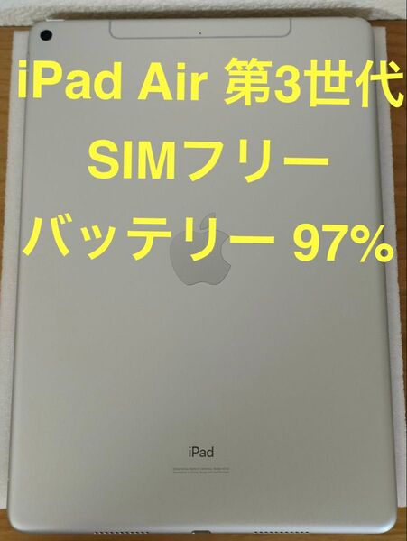 【美品】iPad Air 第3世代 Wi-Fi + Cellular SIMフリー 64GB シルバー 動作確認済み