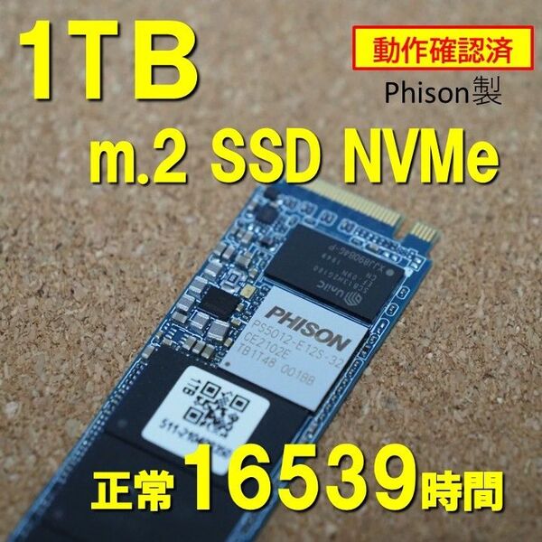 正常16539H】1TB m.2 SSD NVMe PHISON 2280 PS5012-E12S-1T 内蔵 動作確認済み