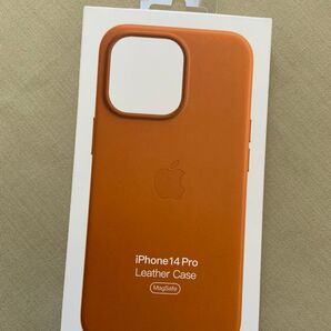 Apple新品iPhone 14 Pro レザーケース純正アンバー