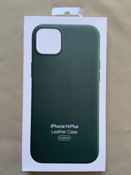 純正iPhone14 Plus レザーケースApple新品フォレストグリーン