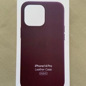純正iPhone 14 Pro レザーケースApple新品ダークチェリー