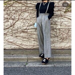 【完売品】 美品 cygne シーニュ サスペンダー ウエストギャザー パンツ