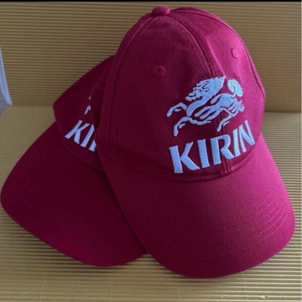 【非売品】KIRIN キリンビール オリジナル キャップ 赤 レッド 2点