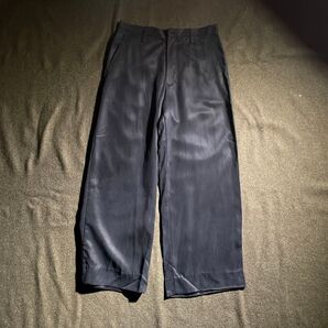 90s Jun men バギーワイドレーヨンスラックス L ブラック