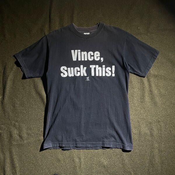 98s WWF Vince Suck This フェードカラー プリントTシャツ