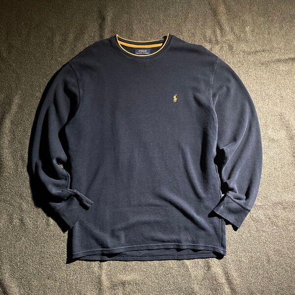 00s POLO RALPH LAUREN コットン ワッフル サーマル ロンT