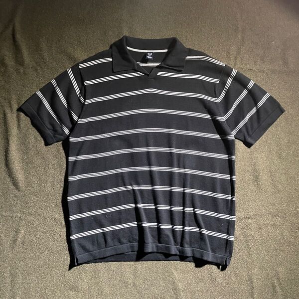 00s OLD GAP マルチボーダー 半袖 サマーニット L