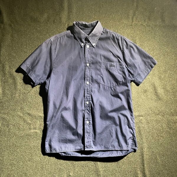 90s OLD STUSSY 無印 ボックス 半袖シャツ L