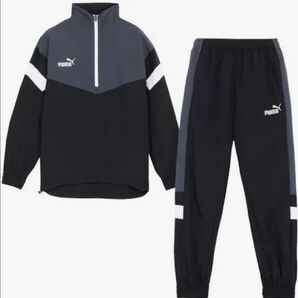PUMAジャージ ブラック×グレー×ホワイト 上下セットアップ Sサイズ