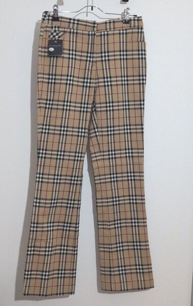 【未使用】BURBERRY チェック柄 フレアパンツ Lサイズ