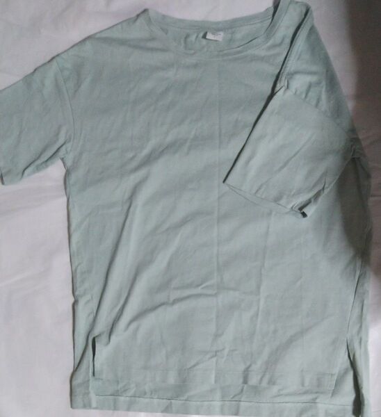 《アメリカンホリック》トップス Tシャツ カットソー サックス Мサイズ 後ろ長め 綿100%